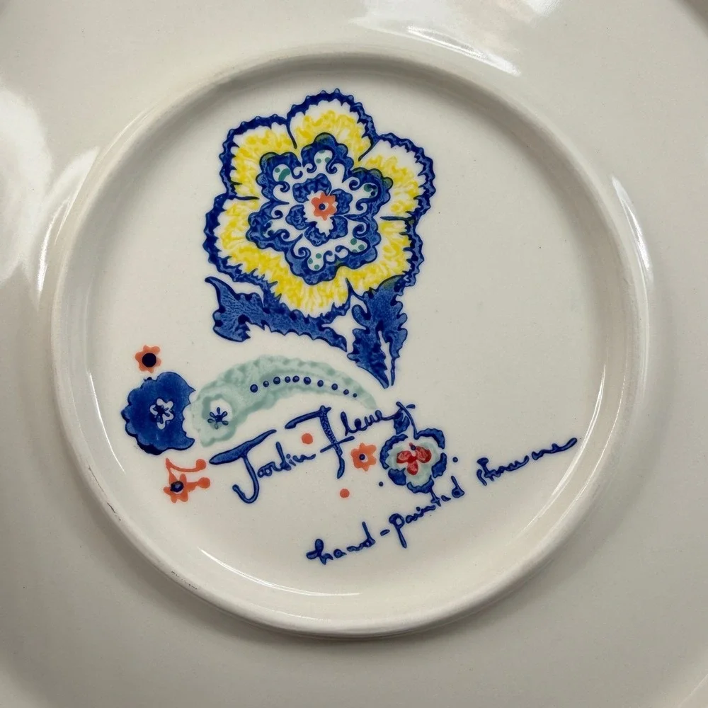 Anthropologie Jardin Fleuri Stoneware Cheese Board Floral Paisley ServingPlatter